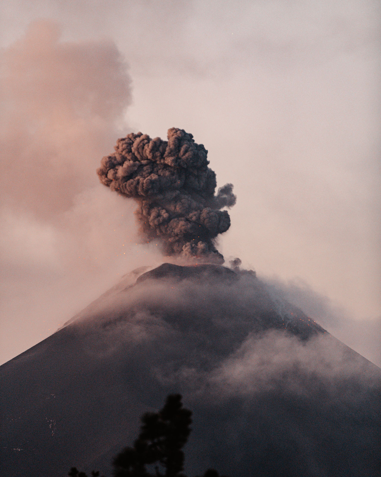 Image of Fuego Volcano erupting 