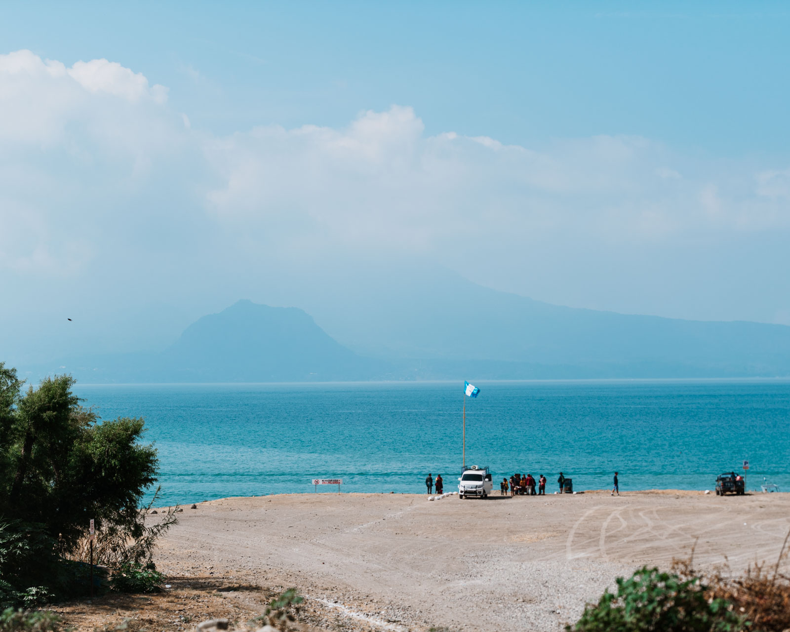 Image of a landing site on Lake Atitlan for paragliders. Exploring the Best of Guatemala 