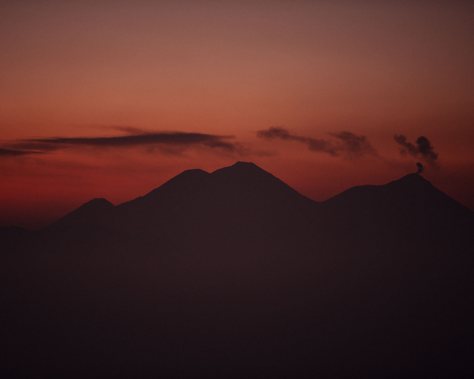 Peaks of the surrounding volcanos, Lake Atitlan