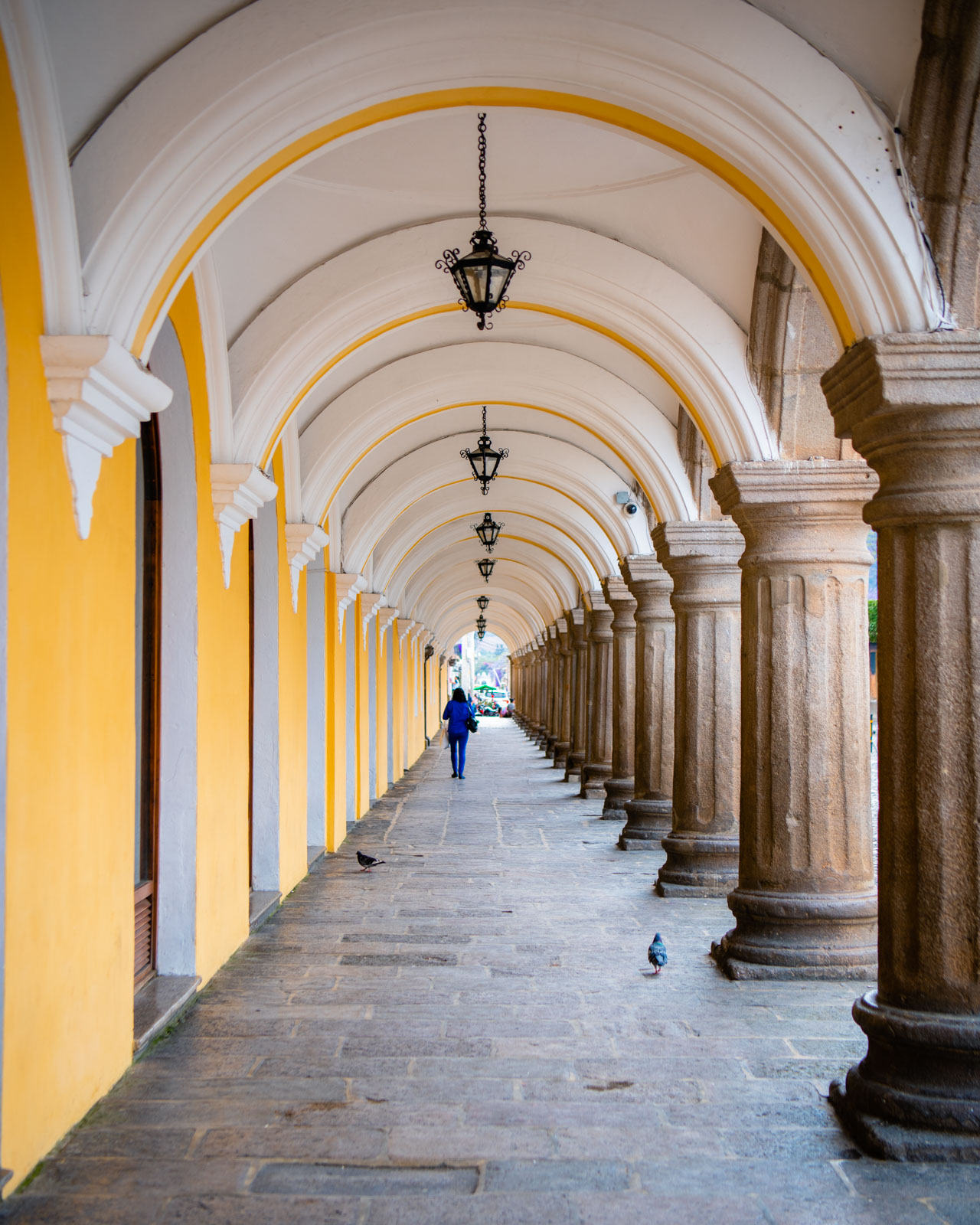 Arched walkway in Antigua, Guatemala.