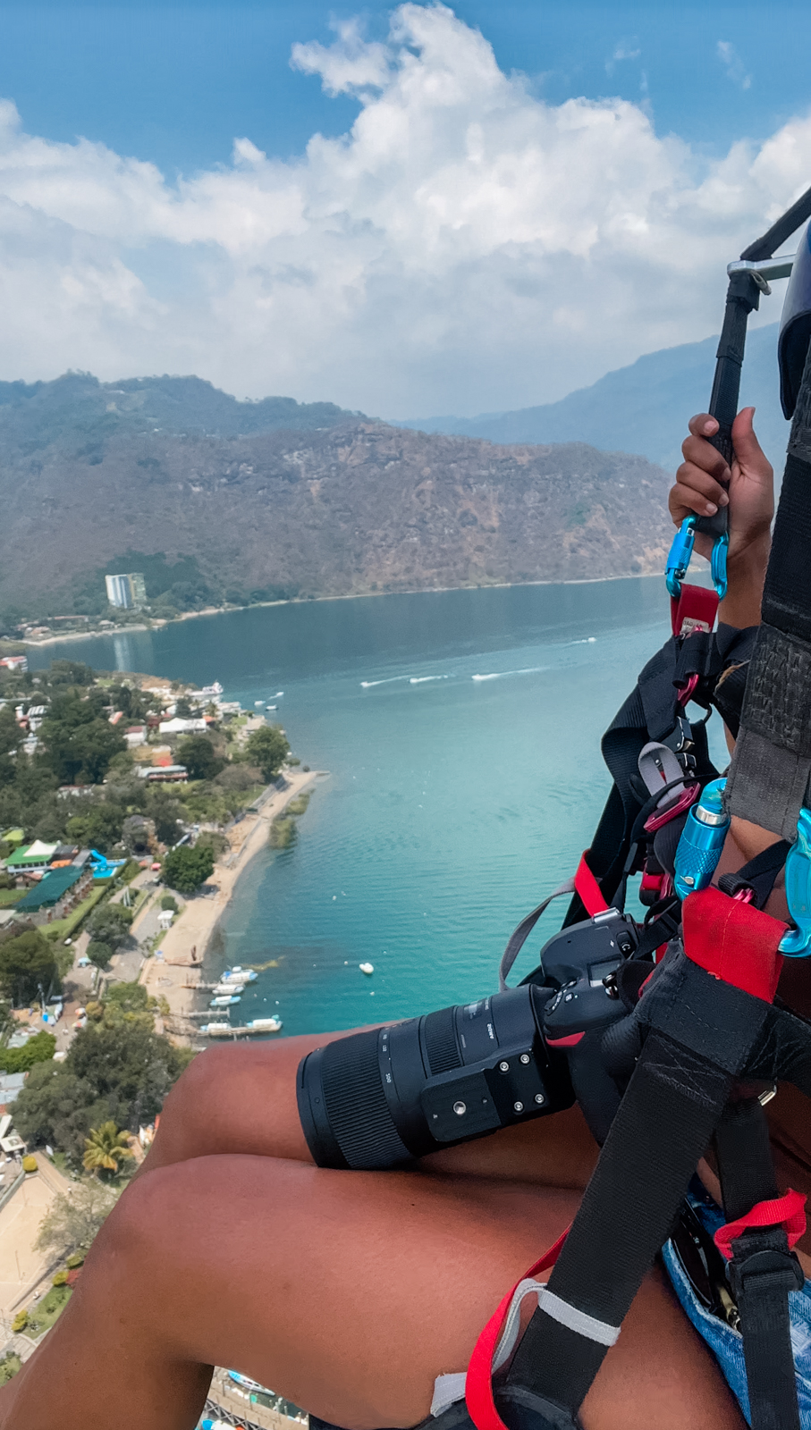 Paragliding over Panajachel in Lake Atitlan